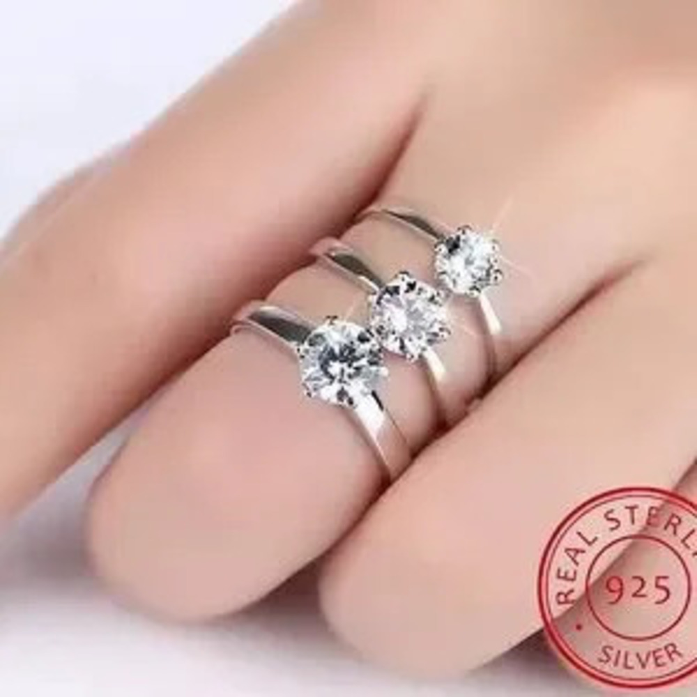 1? Ct Solitaire Engagement Ring Brilliant-Cut Simulated Diamond, Size 8